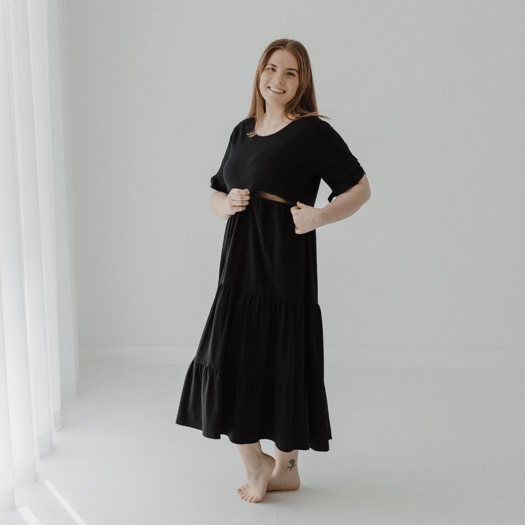 SERENA MIDI DRESS - BLACK