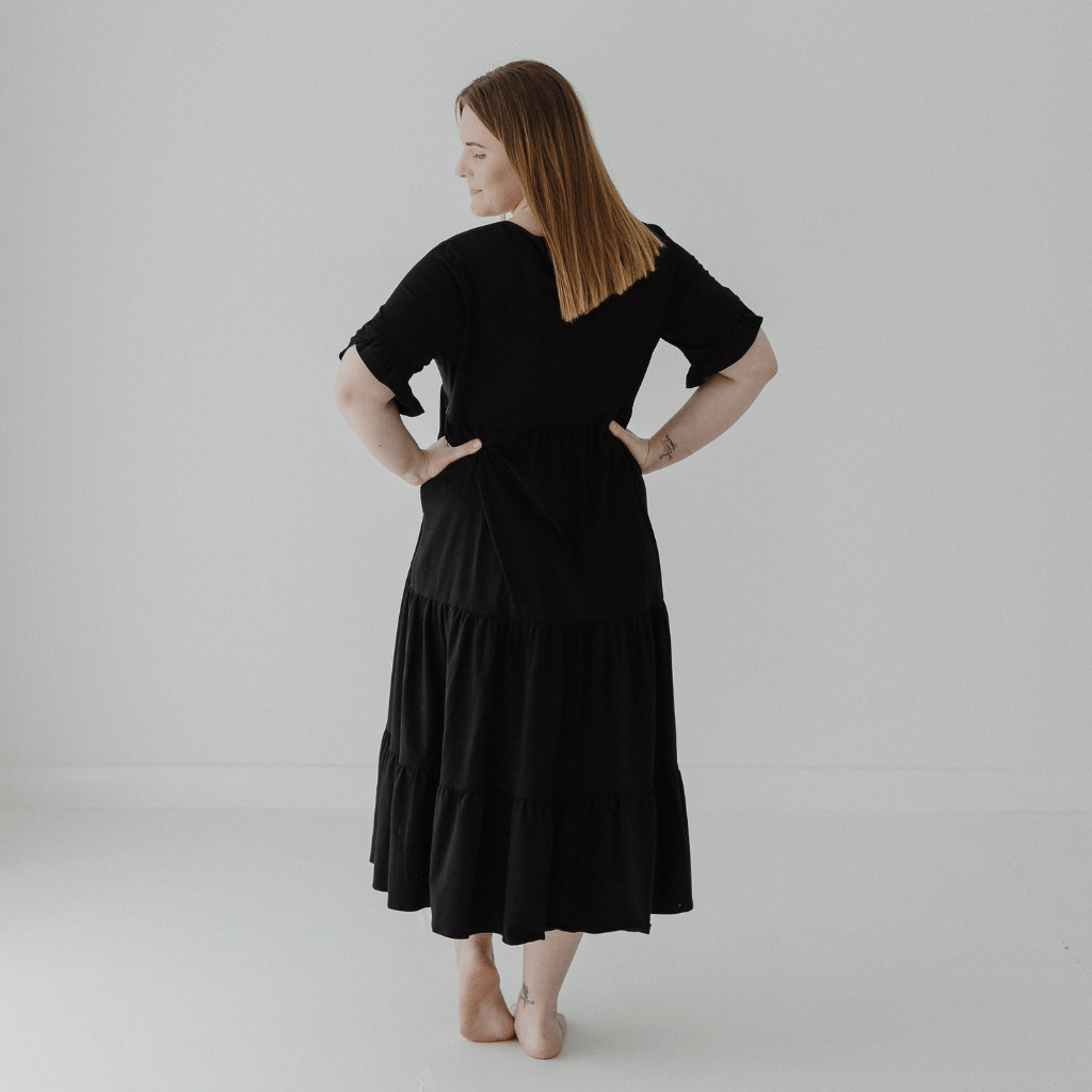 SERENA MIDI DRESS - BLACK